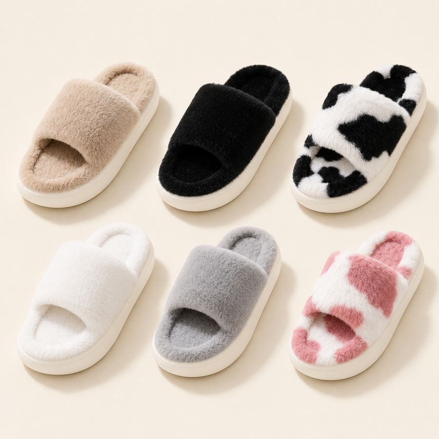 Veloura lounge slides in Khaki, Black, Black and White, White, Grey, and Pink and White.