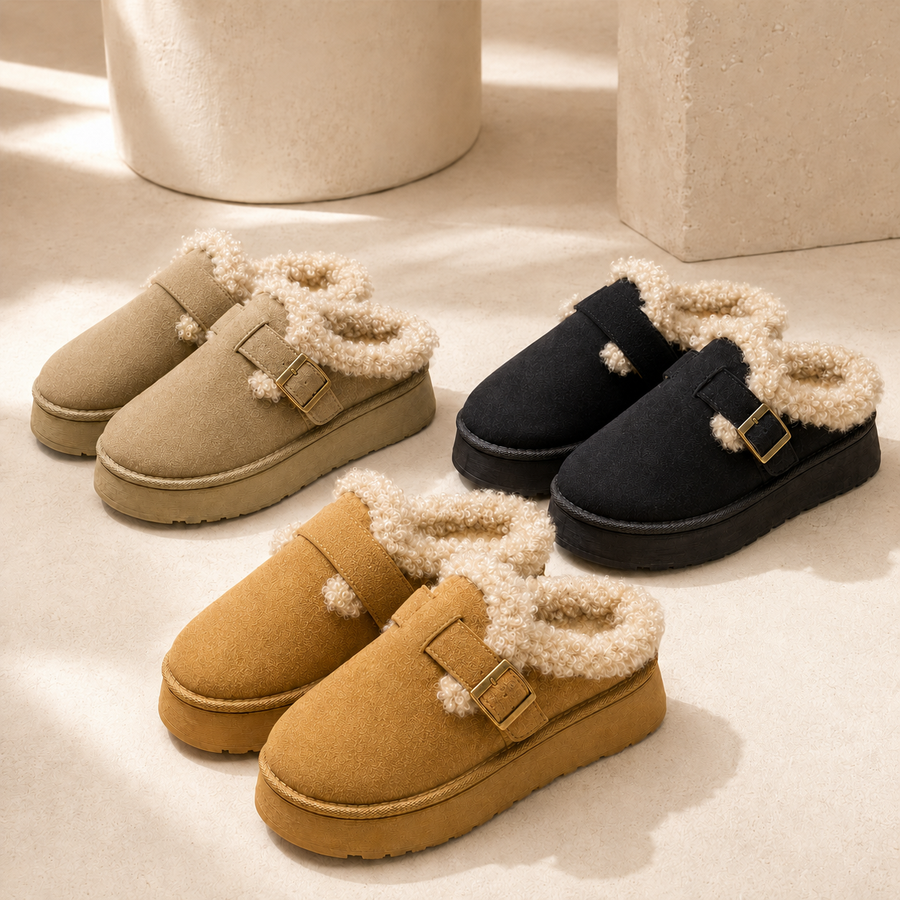 Aurelia Faux-Suede Fur-Lined Clogs