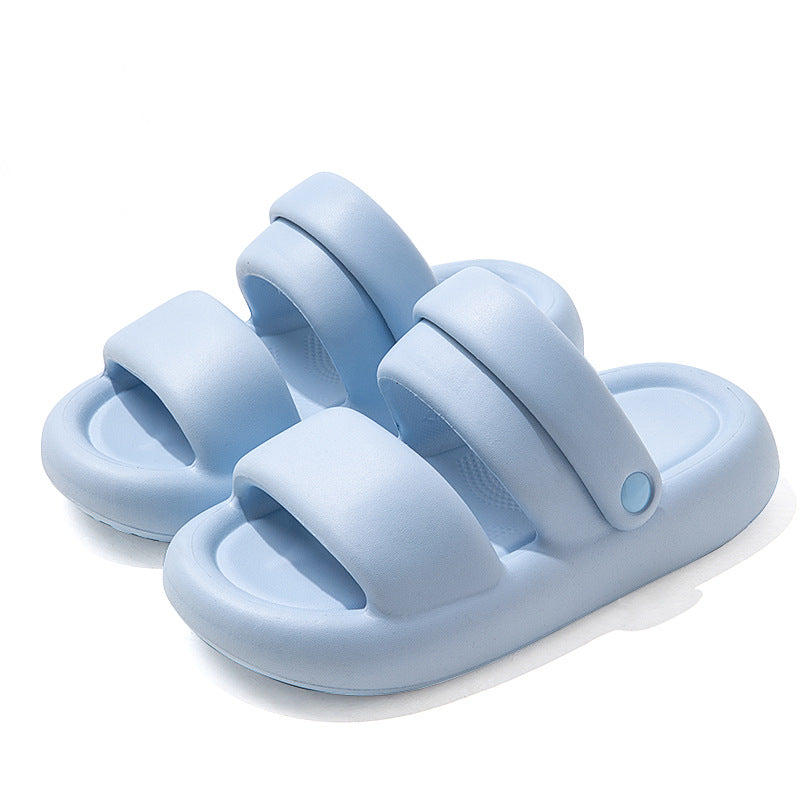 Cove sandals in Sky Blue, shown as a pair with two broad straps and rounded soles.