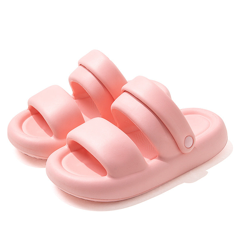Cove sandals in Soft Pink, shown as a pair with two broad straps and rounded soles.